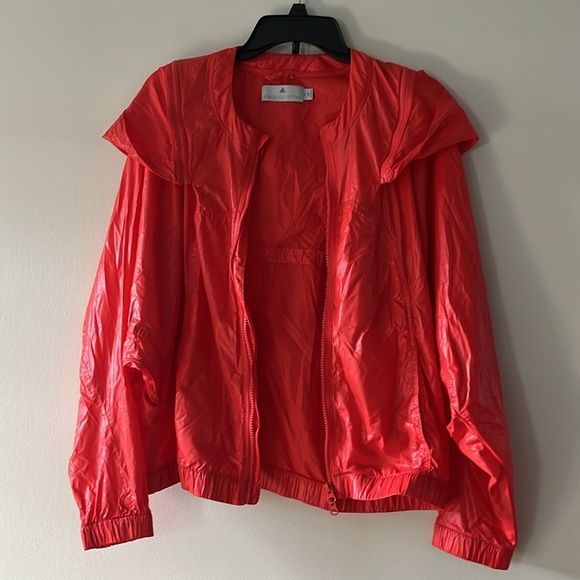 Stella McCartney By Adidas Orange Red Jacket Sz M Oversized Zip Jacket - Picture 9 of 16